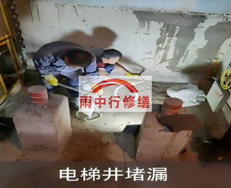天门星雨华府电梯井堵漏案例